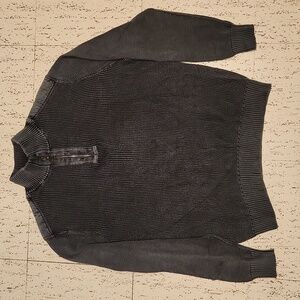 Tommy Bahama Dark Grey 1/4 Zip Knit Pullover Sweater